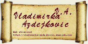 Vladimirka Azdejković vizit kartica